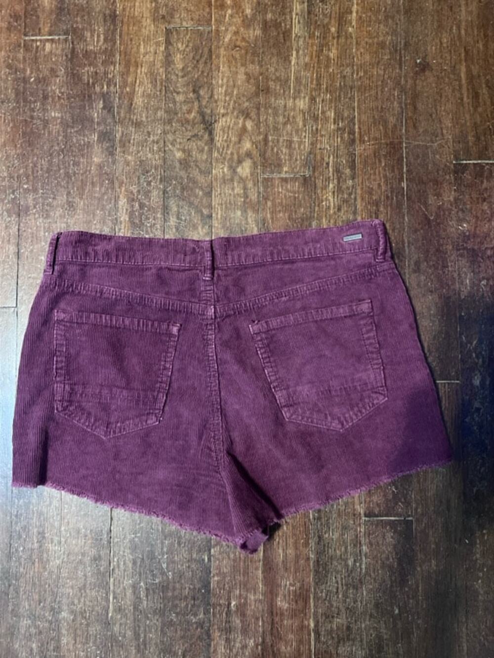 Kendall + Kylie Corduroy Shorts Size 29 Maroon Raw Hem